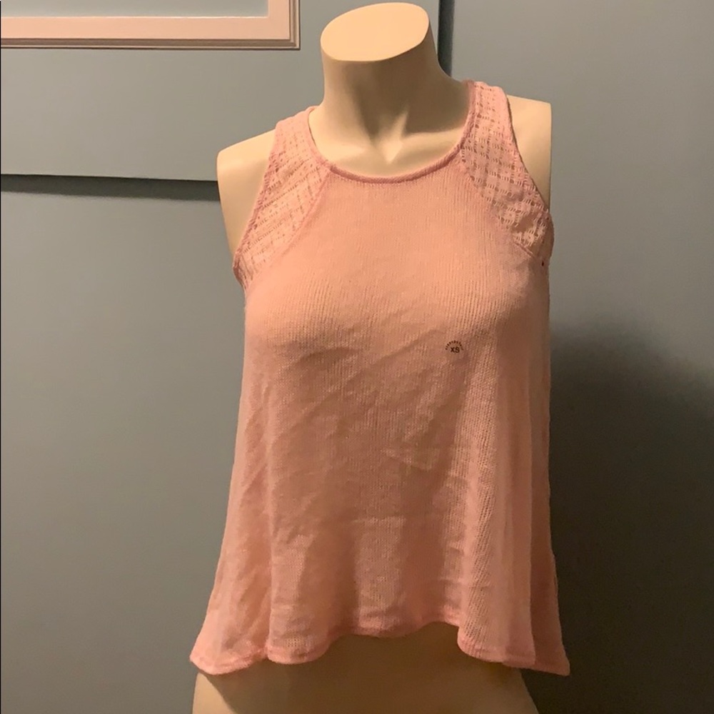 Pink racer back knit tank top